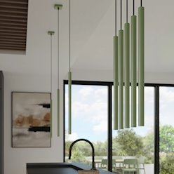 Lampa wisząca pojedyncza tuba Pastelo 1xG9 szałwiowa