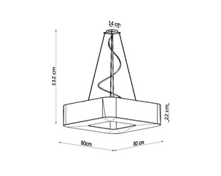 Lampa wisząca kwadratowa URANO 80 cm czarna 8xE27