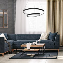 Lampa wisząca okrągła Spinner 48W 4000K Czarna