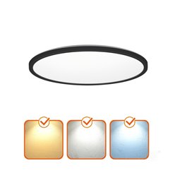 Plafon LED IP54 czarny okrągły Slim 12W CCT z czujnikiem