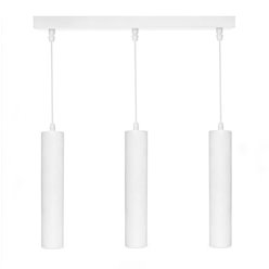 Lampa wisząca 3xGU10 ryflowane tuby - biała