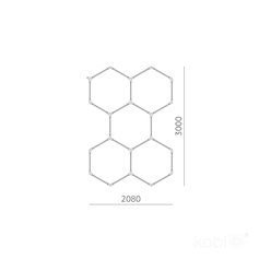 Lampa LED Hexagon Line 216W 21600lm 208x300cm 4000K