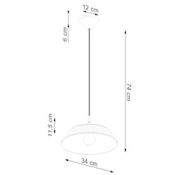 Lampa wisząca z okrągłym kloszem Frika 1xE27 czarna