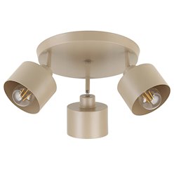 Lampa sufitowa Loft 3xE27 Elena ruchoma okrągła beżowa