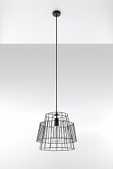 Lampa wisząca druciana GATE 1xE27 Loft czarna