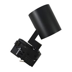 Czarny system szynowy 2m z 4 regulowanymi reflektorami GU10