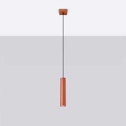 Lampa wisząca pojedyncza tuba Lagos 1xGU10 ochra czerwona