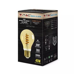 Żarówka LED V-TAC 4W E27 A60 Spiral Filament Bursztyn VT-2154 2200K 400lm