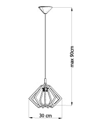 Lampa wisząca w stylu Boho POMPELMO 1xE27 Drewno