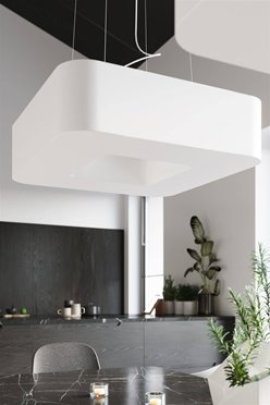 Lampa wisząca kwadratowa URANO 80 cm biała 8xE27