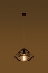 Lampa wisząca druciana UMBERTO 1xE27 Czarna