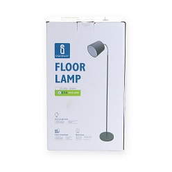 Metalowa lampa podłogowa srebrna 1xE14