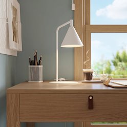 Lampa biurkowa ze stożkowym kloszem Nox 1xE14 biała