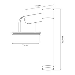 Kinkiet pionowy nad lustro 4W 15cm APA Mini 3000K złoty