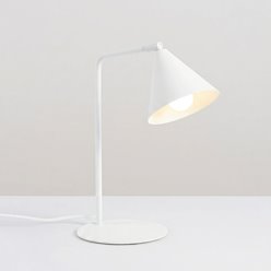 Lampa biurkowa ze stożkowym kloszem Nox 1xE14 biała