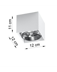 Halogen natynkowy kwadratowy BLAKE 1xAR111 biały