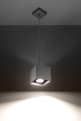 Lampa wisząca sześcian QUAD 1xGU10 Szara