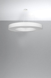 Lampa wisząca okrągła SATURNO SLIM 90 cm biała 8xE27