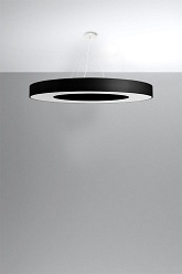 Lampa wisząca okrągła SATURNO SLIM 90 cm czarna 8xE27