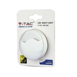 Lampka wtykowa LED Samsung Okrągła 60x54.5mm V-TAC VT-83 4000K 10lm