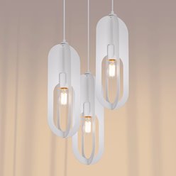 Lampa wisząca potrójna Nicus okrągła 3xE27 biała