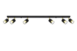Listwa sufitowa z reflektorami NERO 6 czarno/złota