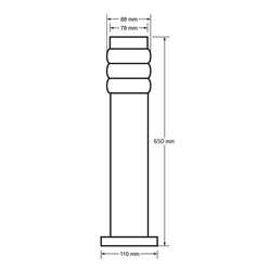 Lampa ogrodowa stojąca LULA 65cm 1xE27 srebrna