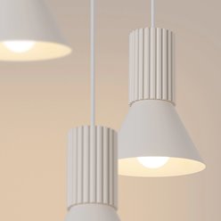 Lampa wisząca potrójna Estria 3xE14 beżowa