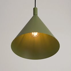 Lampa wisząca stożkowy klosz Nox 25cm 1xE27 zielona oliwka