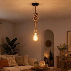 Lampa wisząca sznur 1xE27 120cm czarna podsufitka