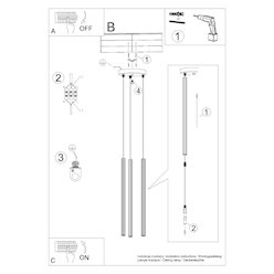 Lampa wisząca potrójna Arche okrągła 3xG9 biała
