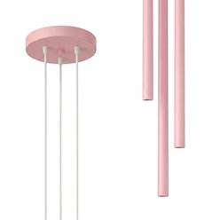 Lampa wisząca potrójna tuba Pastelo 3P 3xG9 okrągła różowa