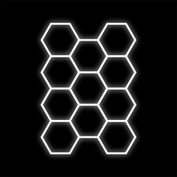 Lampa LED Hexagon 11xHEX czarna 368W 6500K