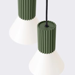 Lampa wisząca potrójna Estria 3xE14 beżowa/zielona oliwka