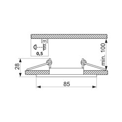 Oprawka do żarówek GU10 okrągła ruchoma odlew mosiądz
