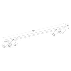 Lampa sufitowa z reflektorami Hero 4xGU10 biała