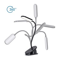 Lampa na biurko LED 2,5W z klipsem i regulacją jasności czarna