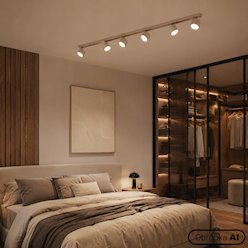 Listwa sufitowa 120cm z okrągłymi reflektorami 6xGX53 beżowa