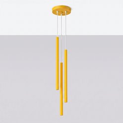 Lampa wisząca potrójna tuba Pastelo 3P 3xG9 żółta