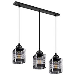 Lampa wisząca 3xE27 Trivo czarna ze szklanymi kloszami