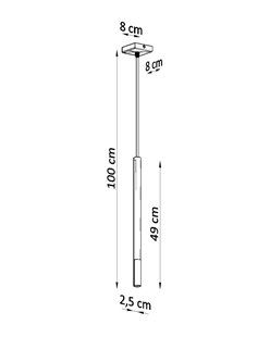 Lampa wisząca pojedyncza Tuba MOZAICA 1xG9 czarny/miedź