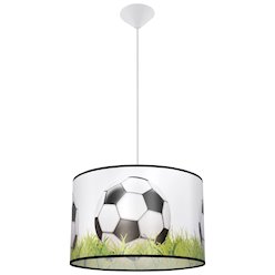 Lampa wisząca dziecięca Football C 40 1xE27 biało-czarno-zielona