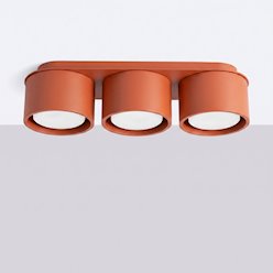 Lampa sufitowa potrójna tuba Modo 3xGx53 ochra czerwona