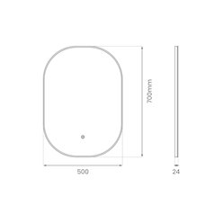 Lustro z podświetleniem LED 50x70cm Belissa 16W 3CCT