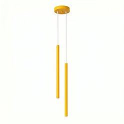 Lampa wisząca podwójna tuba Pastelo 2xG9 okrągła żółta