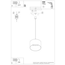 Lampa wisząca z abażurem Nevia 1xE27 beżowy marmur
