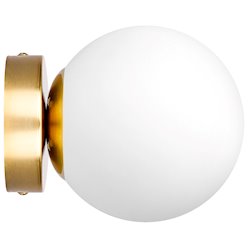 Lampa sufitowa mleczna kula Bali 15cm 1xE27 złota