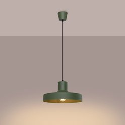 Lampa wisząca klasyczna Bilo 1xE27 zielona oliwka