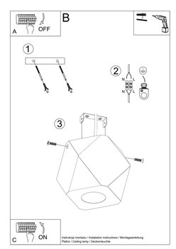 Lampa geometryczna WOODY 1xGU10 drewno