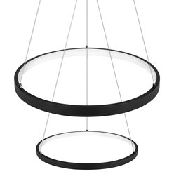 Lampa wisząca okręgi Lion 40cm 60cm 64W czarna